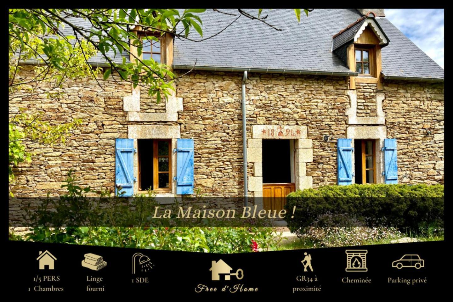 La Maison Bleue,Authenticite, Nature, Simplicite, 2-5 Personnes, Moelan Sur Mer Zewnętrze zdjęcie
